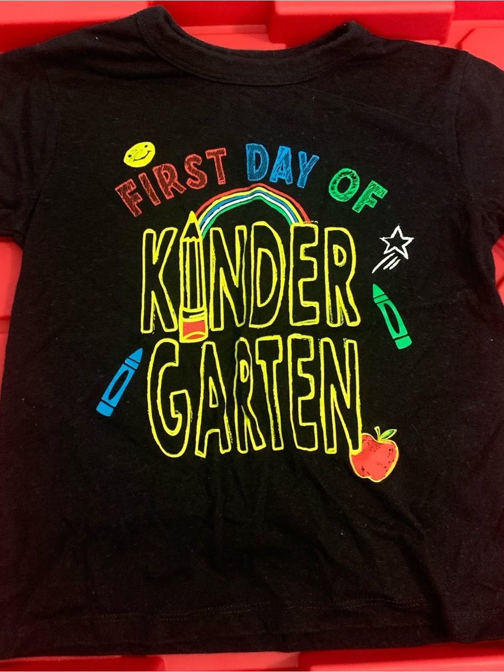 First Day of Kindergarten Kids' Black Graphic Tee